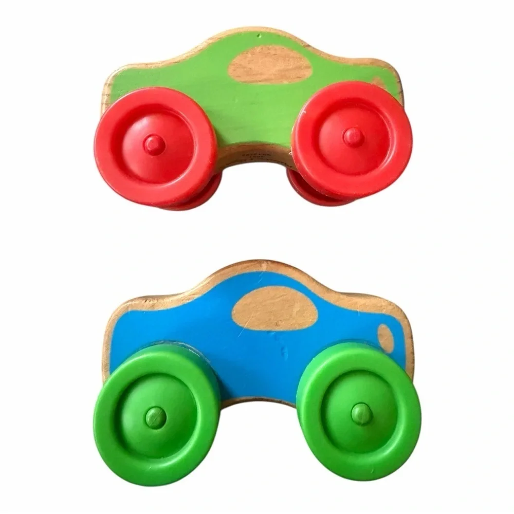 Lot of 14 Wooden Toy Cars Trains Montessori Pretend Play Melissa & Doug